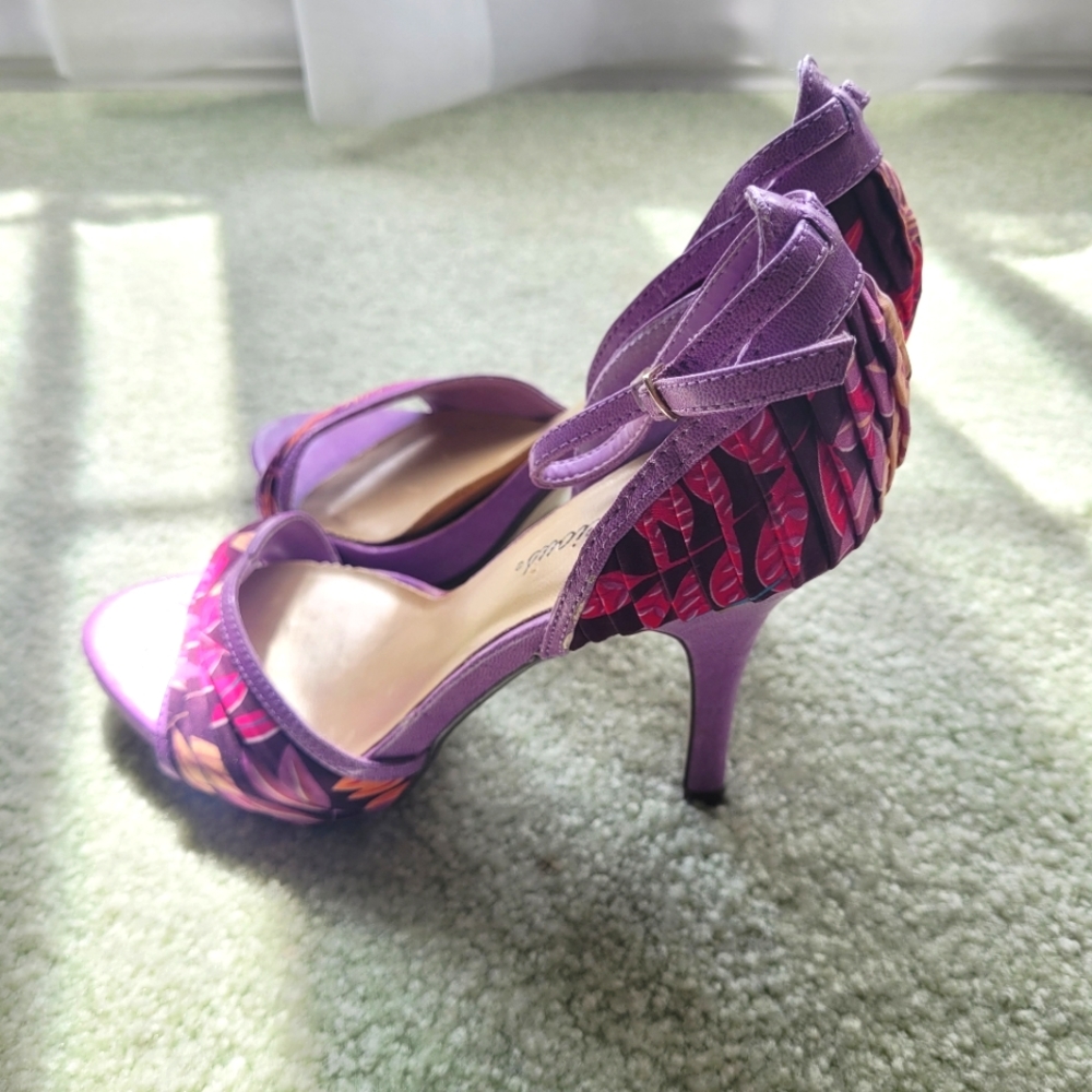 Purple multi color heels